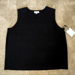Calvin Klein Suits Knit Wear to Work Sleeveless Black Top Size 2x